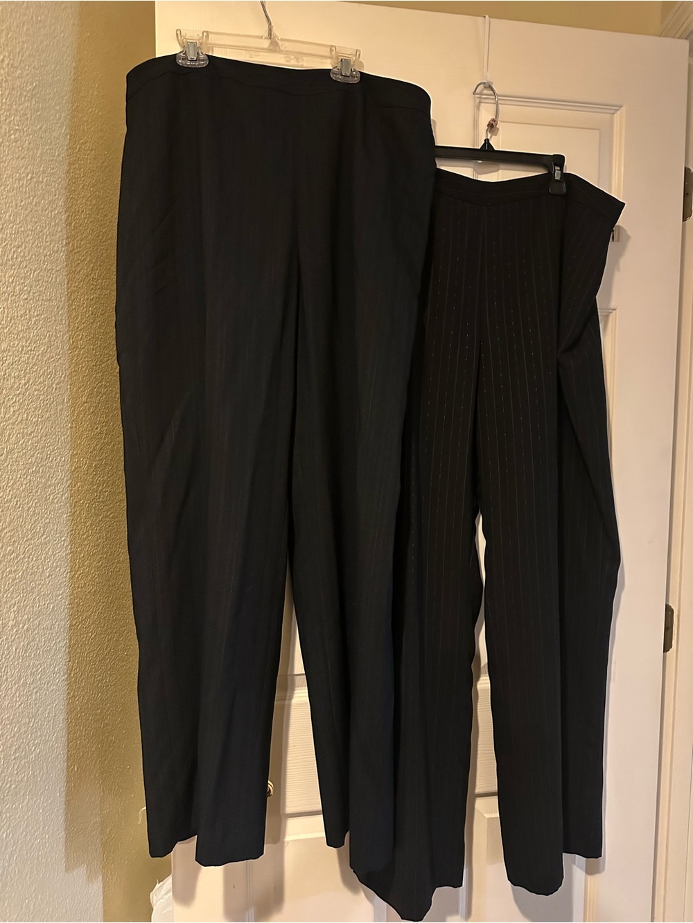 Le Suit Black Pinstripe Dress Pants